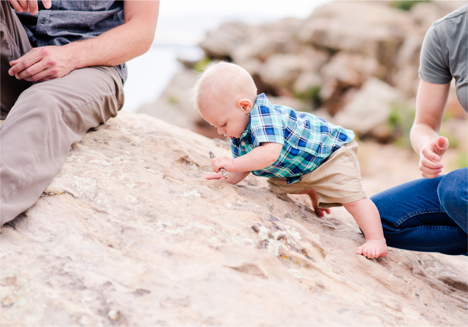 Colorado Mountain Engagement at Horsetooth Reservoir for Wanderlust Couple and their son | Britni Girard Photography