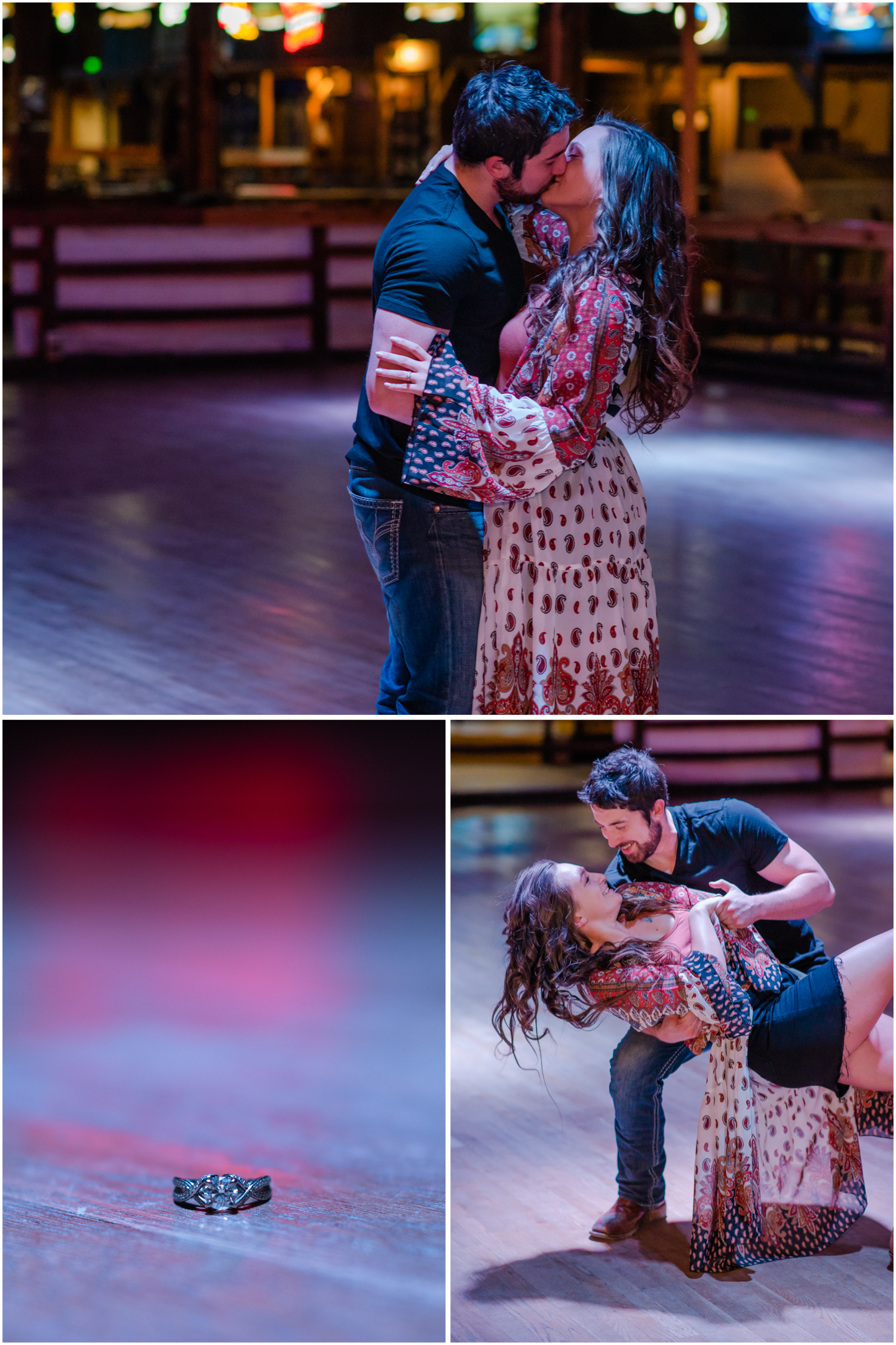 Country Themed Engagement Photos |  By  Wedding Photographer Britni Girard Photography in Denver Colorado, The Grizzly Rose Engagement, Country Dancing Engagement