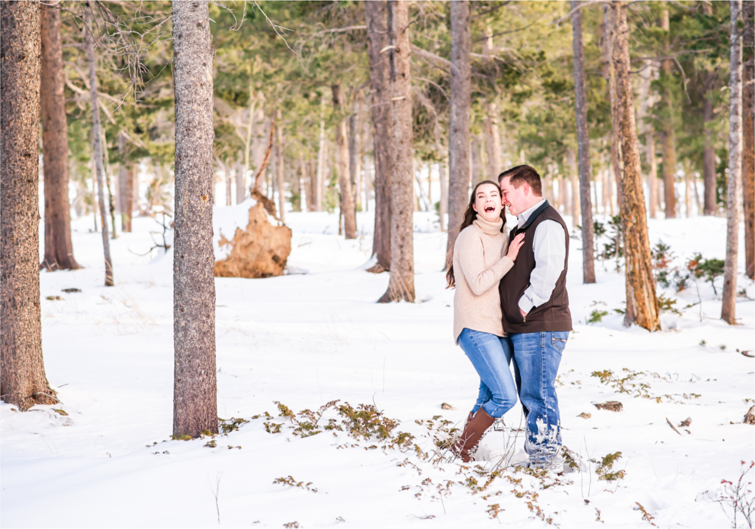 Lily Lake Winter Engagement in Estes Park | Britni Girard Photography - Colorado Wedding Photographer | Rocky Mountain National Park Photography and Downtown Estes Park River Walk