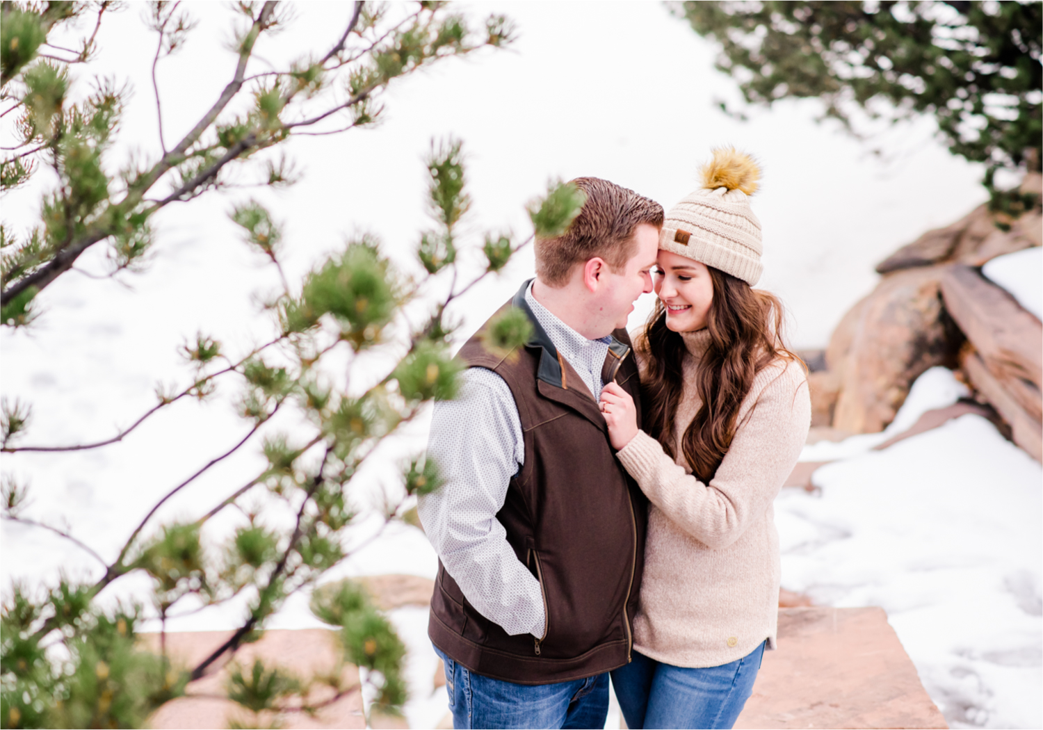 Lily Lake Winter Engagement in Estes Park | Britni Girard Photography - Colorado Wedding Photographer | Rocky Mountain National Park Photography and Downtown Estes Park River Walk