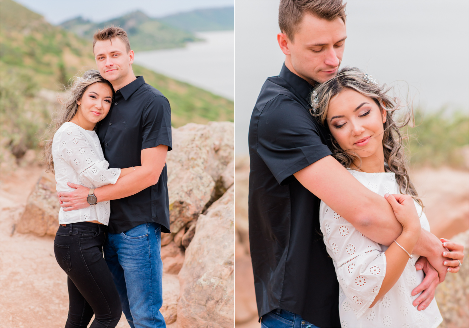 Romantic and Playful Summer engagement session at Horsetooth Reservoir in Fort Collins Colorado | Britni Girard Photographer | Wedding photographer and videographer team