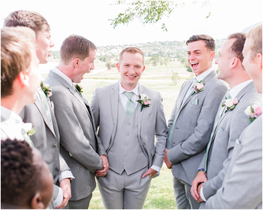 Elegant wedding on the chipping green at Cheyenne Mountain Resort | Britni Girard Photography | Colorado Wedding Photo and Video Team | Groomsmen