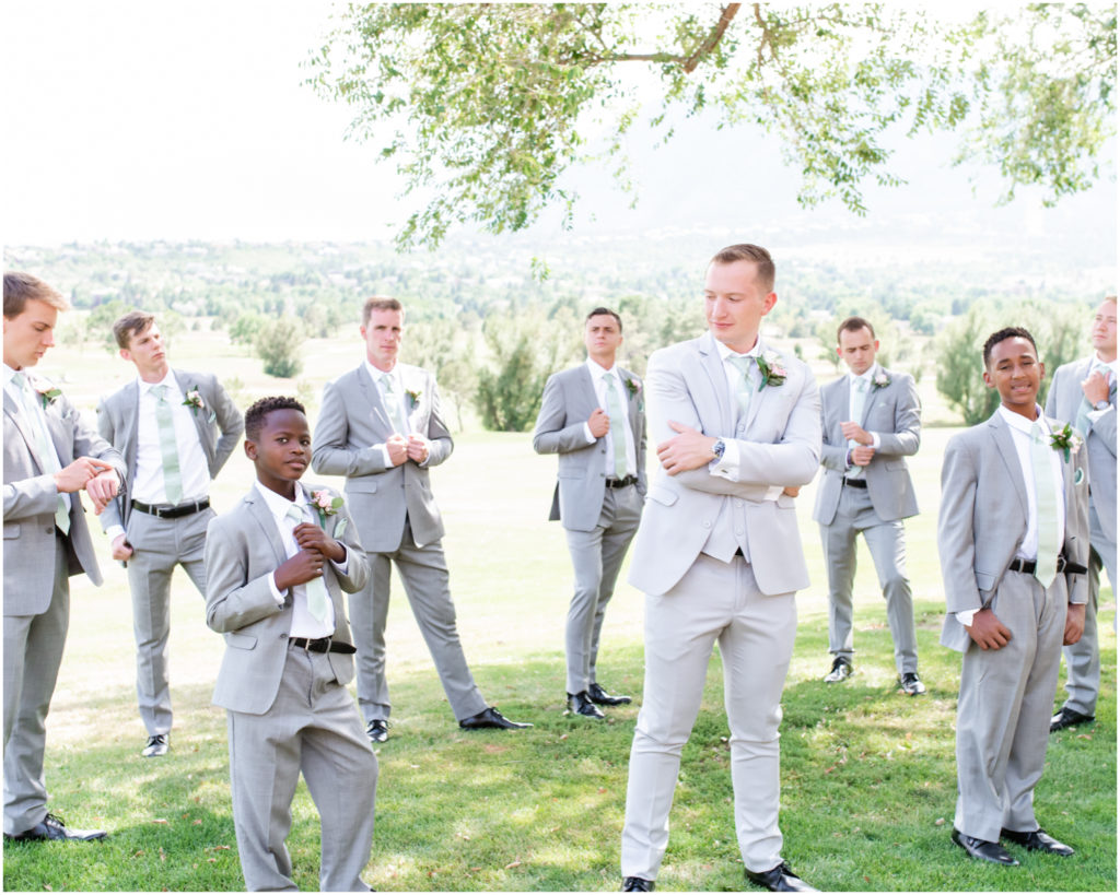 Elegant wedding on the chipping green at Cheyenne Mountain Resort | Britni Girard Photography | Colorado Wedding Photo and Video Team | Groomsmen