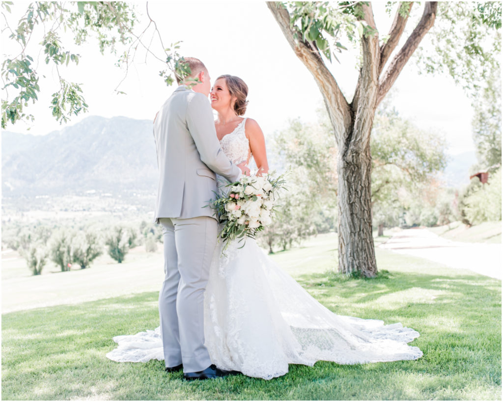Elegant wedding at Cheyenne Mountain Resort | Britni Girard Photography | Colorado Wedding Photo and Video Team | Flowers by A Wildflower Florist | Dress from Brickhouse Bridal in Houston | Grooms Suit from Generation Tux