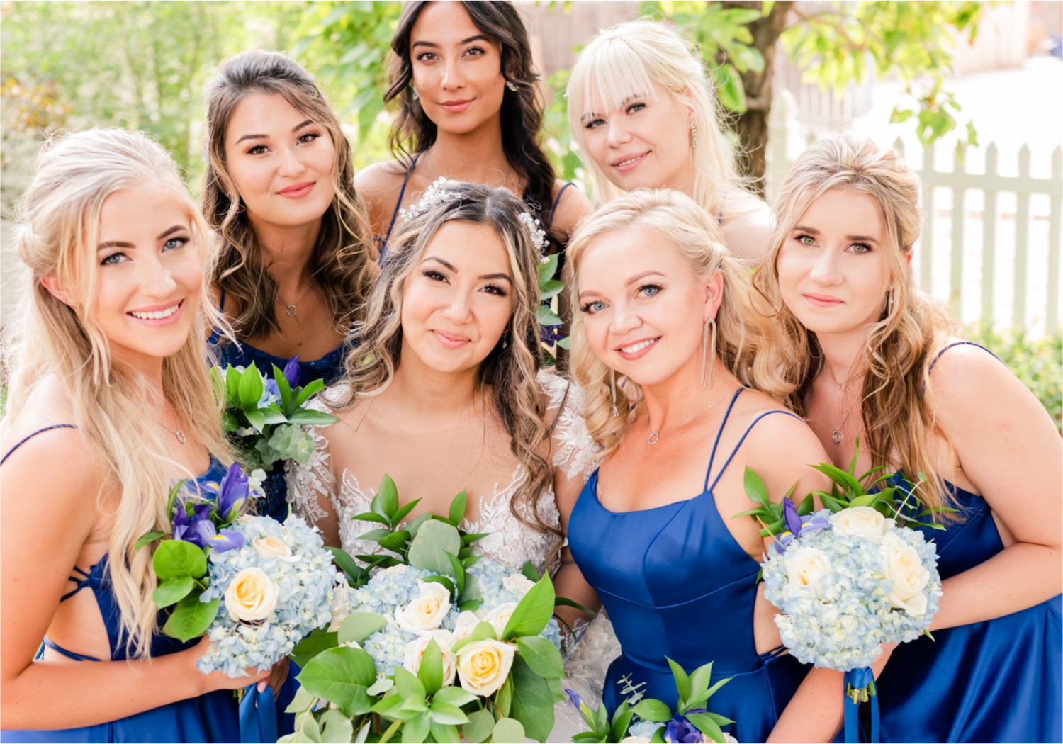 Romantic and Rustic Wedding at The Mill in Windsor | Britni Girard Photography | Colorado based wedding photography and videography team | Royal Blue and White Bridal Party