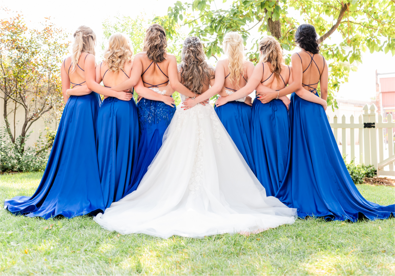 Romantic and Rustic Wedding at The Mill in Windsor | Britni Girard Photography | Colorado based wedding photography and videography team | Royal Blue and White Bridesmaids