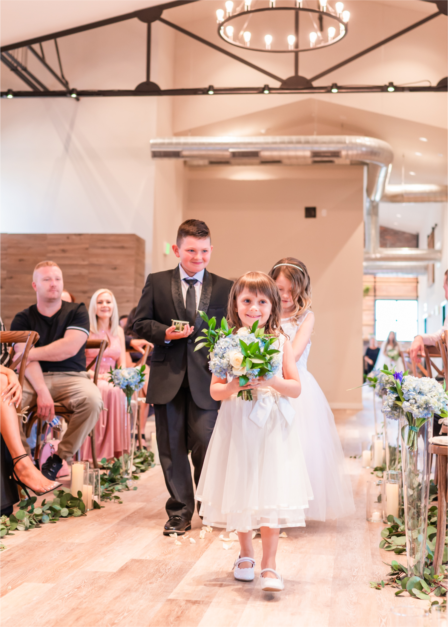 Romantic and Rustic Wedding at The Mill in Windsor | Britni Girard Photography | Colorado based wedding photography and videography team | Royal Blue and white Wedding - flower girl