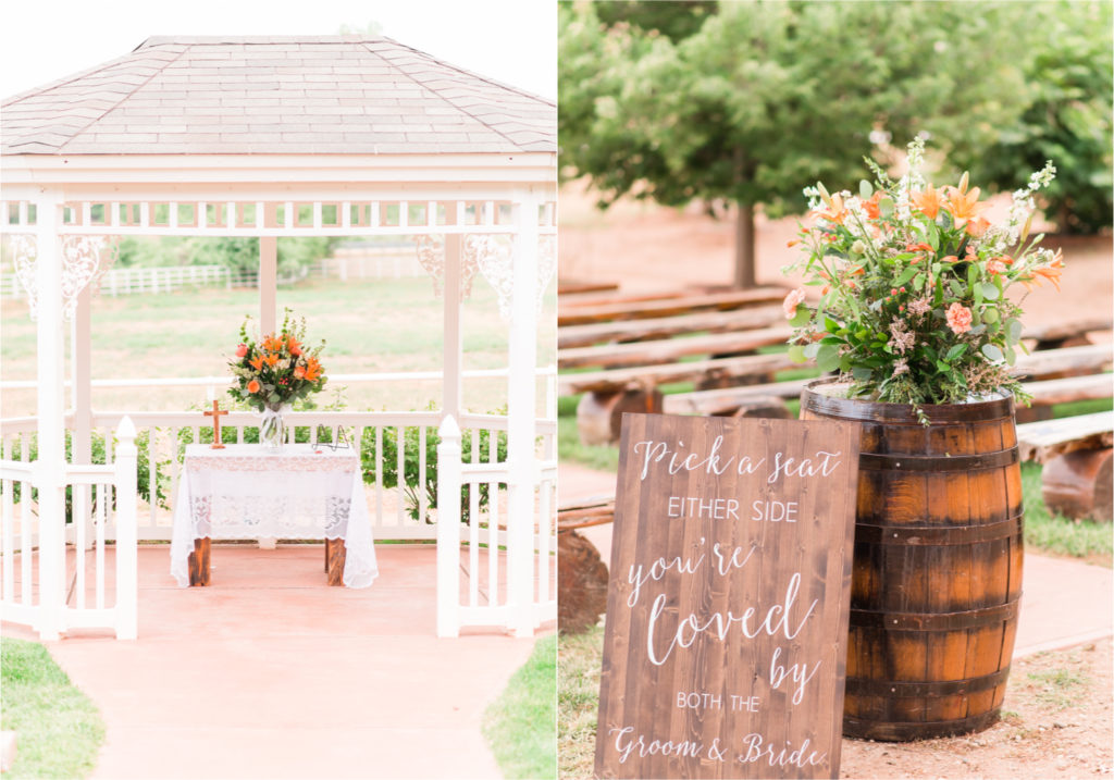 Summer Ellis Ranch Wedding in Loveland Colorado | Britni Girard Photography | Wedding Photo and Video Team | Gazebo Ceremony on Rustic Colorado Ranch - Whiskey Barrel Florals