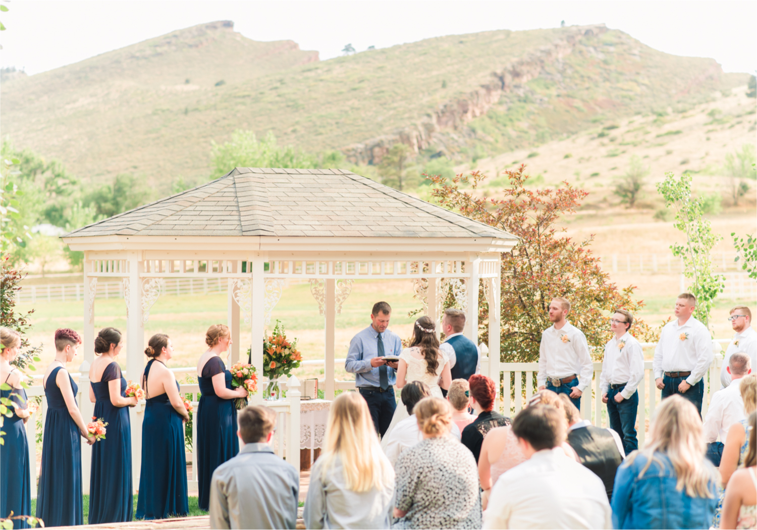 Summer Ellis Ranch Wedding in Loveland Colorado | Britni Girard Photography | Wedding Photo and Video Team | Gazebo Ceremony on Rustic Colorado Ranch