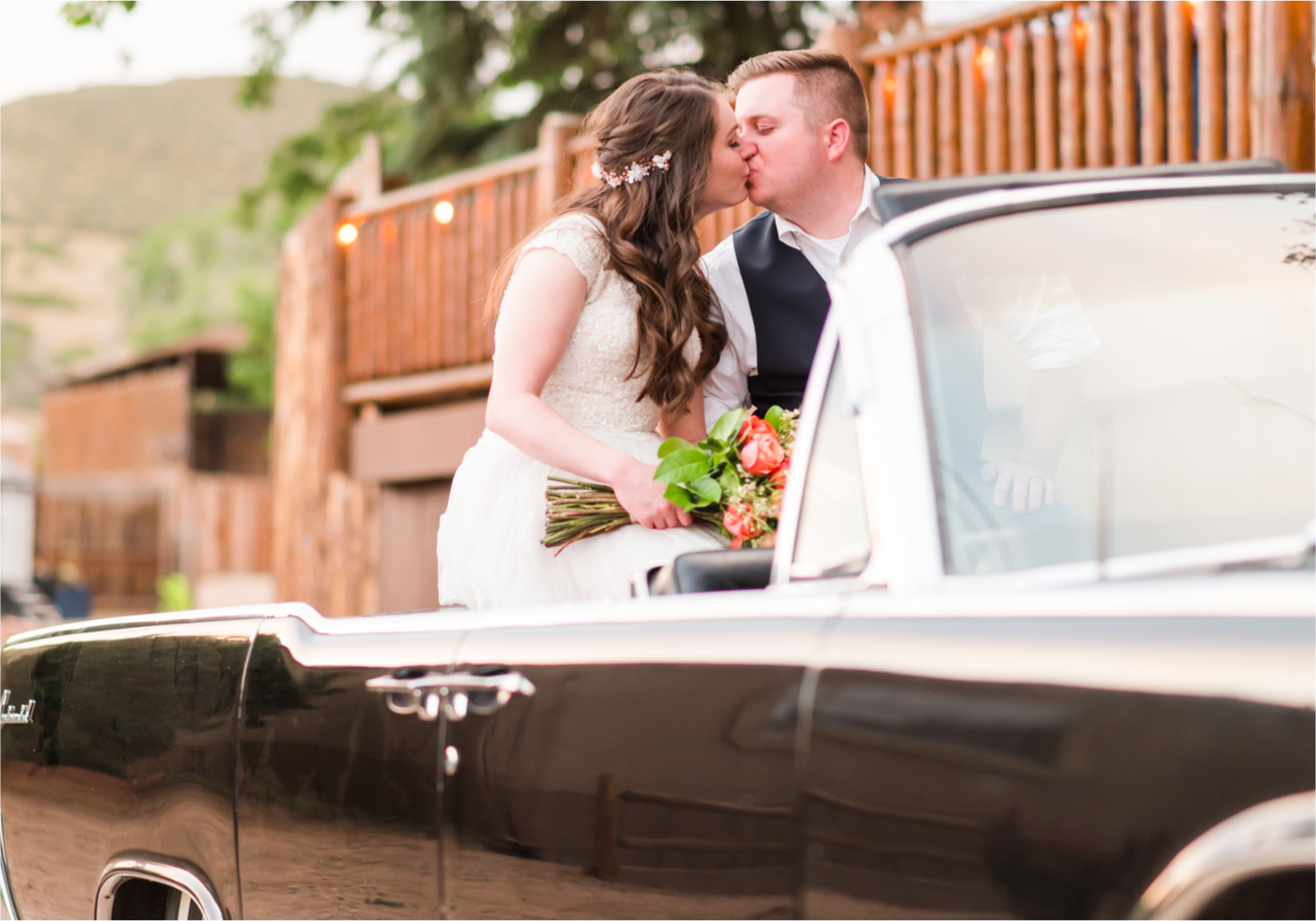 Summer Ellis Ranch Wedding in Loveland Colorado | Britni Girard Photography | Wedding Photo and Video Team | Classic Car Exit