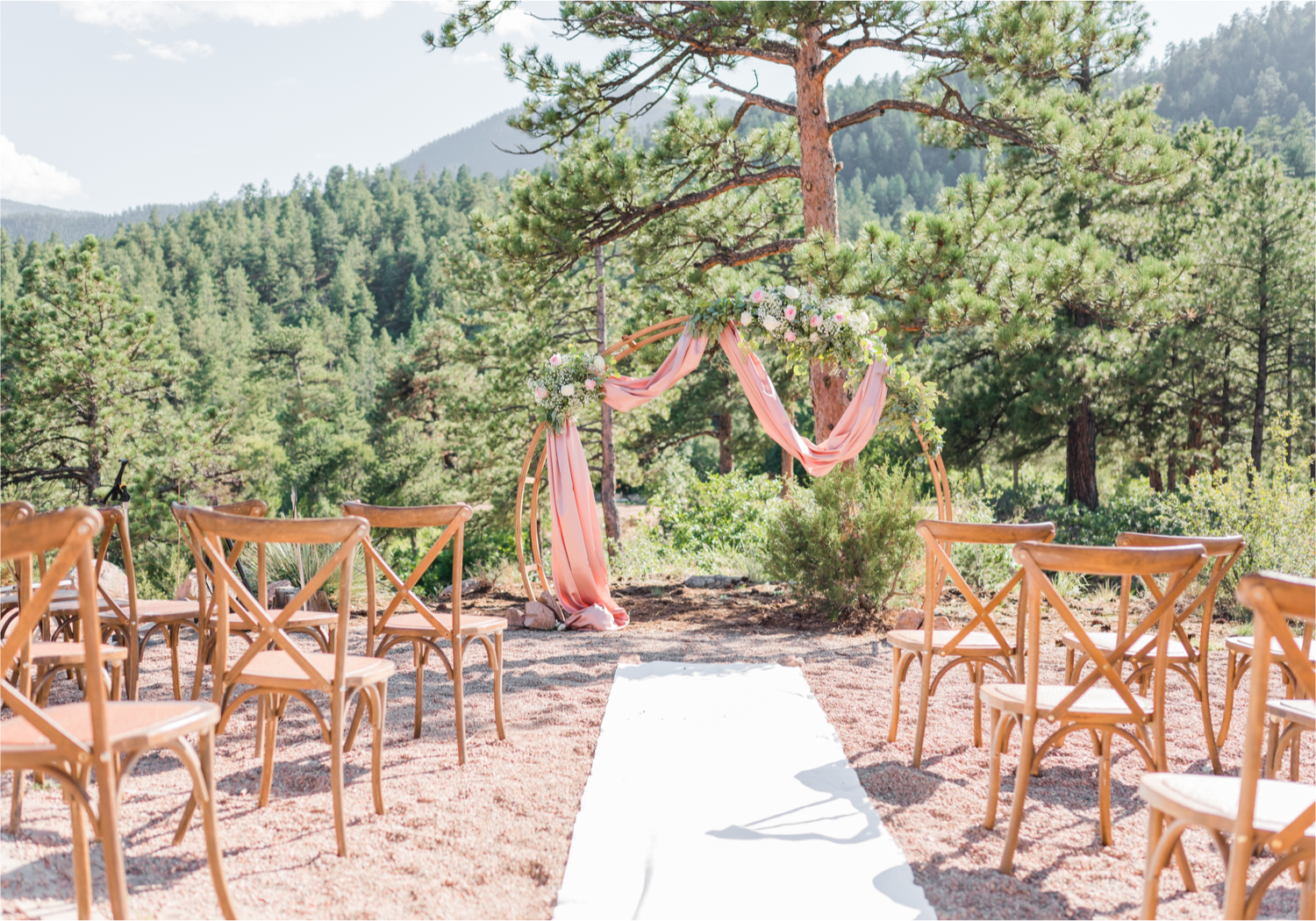 Autumn mountain wedding in Florence Colorado | Britni Girard Photography | Colorado Wedding Photo and Video Team | Mountainside Cabin for intimate wedding with rustic farm-tables and romantic details | Wedding Colors White, Dusty Rose and Sage | Florals by Skyway Creations 