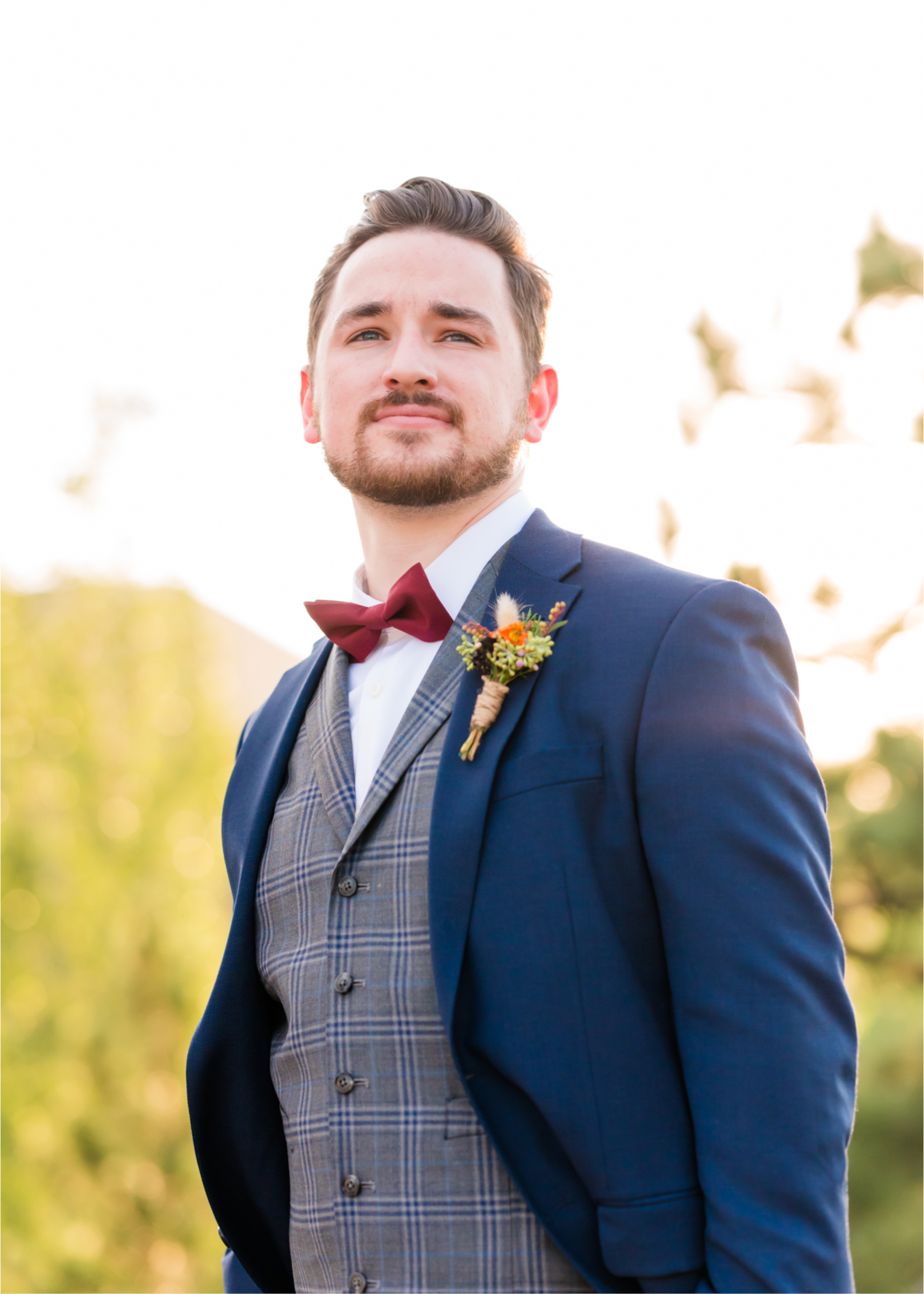 Romantic Whimsical Wedding at the Lionscrest Manor in Lyons, CO | Britni Girard Photography - Wedding Photo and Video Team | Rustic Fall Decor mixed in Burgundy, Blush, Gold and Sage | Groom in Custom Suit from Jos. a Banks