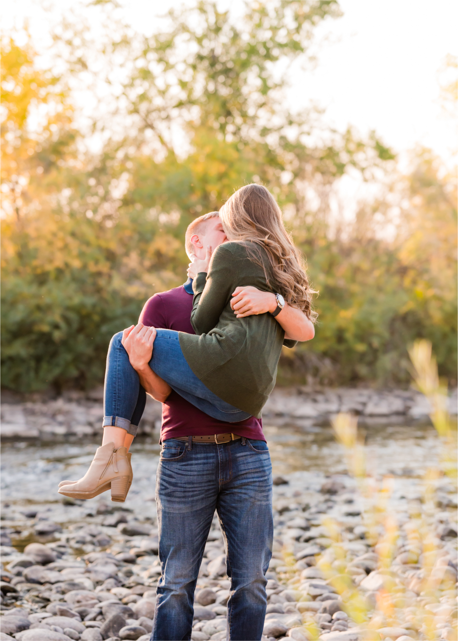 Fall Engagement at Prospect Ponds in Fort Collins | Britni Girard Photography | Colorado Wedding Photography and Videography | Husband and Wife Team | Trails of fall leaves and romantic snuggles under the canopy of color
