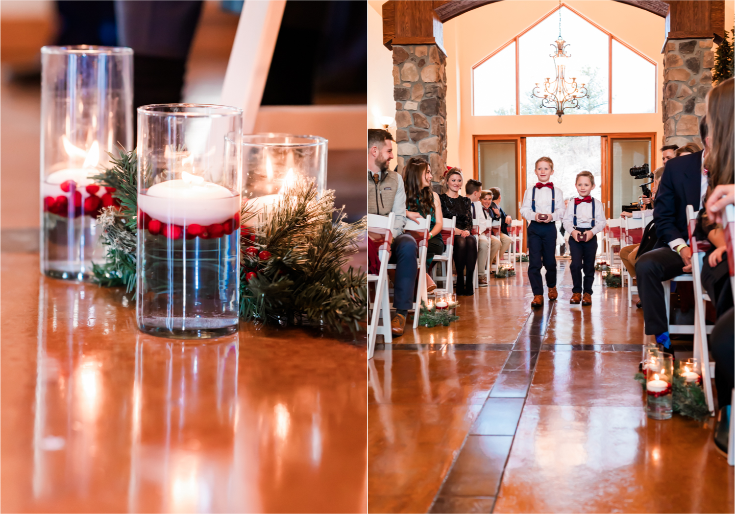 Winter Wonderland Wedding in Colorado Springs | Britni Girard Photography Colorado Wedding Photography and Film Team | Snow covered mountains and Christmas just a few days away | Annika + John's Nostalgic Winter Wedding | Bride's Dress iDream Bridal Essence of Australia | Air Force Academy | Ceremony Entrance Rustic Cabin 
