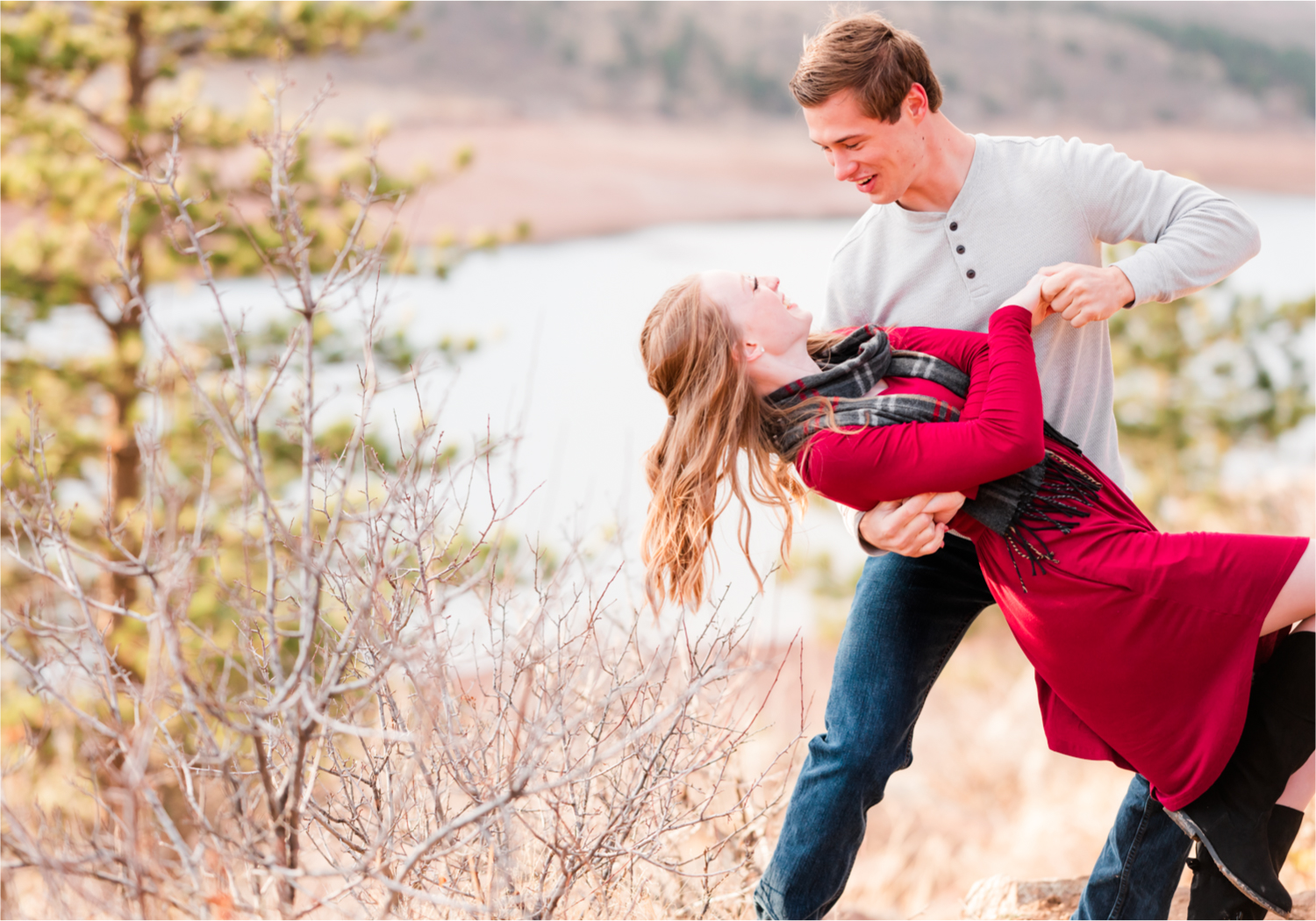 Winter Horsetooth Reservoir Engagement | Colorado Wedding Photographer and Videographer | Britni Girard Photography | Wedding and Engagement Films | Dancing, Cuddles, Chilly weather for this Rocky Mountain Engagement in Fort Collins