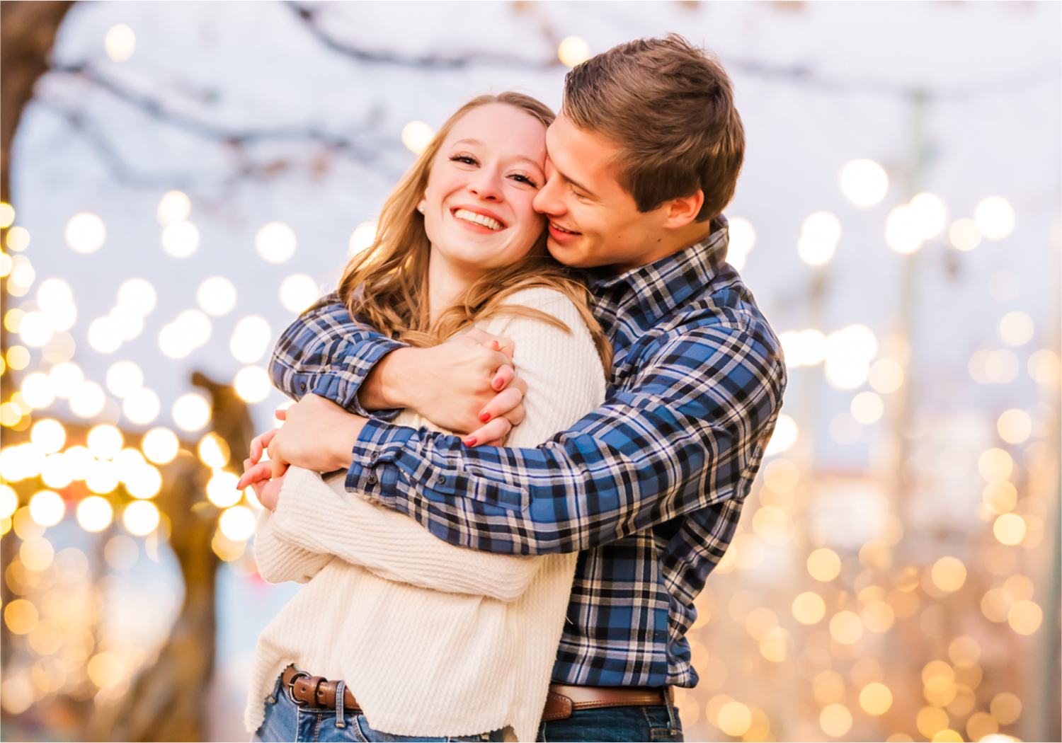 Winter Engagement in Old Town Fort Collins | Colorado Wedding Photographer and Videographer | Britni Girard Photography | Wedding and Engagement Films | Dancing, twinkle lights and Christmas in Old Town Square