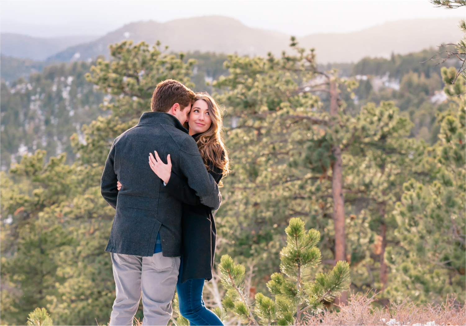 Rocky Mountain Winter Engagement in Colorado | Britni Girard Photography | Husband and Wife Photography and Cinematography Team | A snowy overlook in Roosevelt National Park