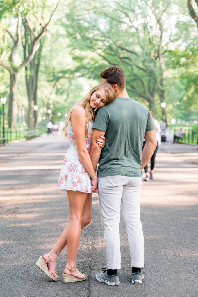 Floral Romper engagement outfit | Britni Girard Photography - Destination Wedding Photographer and Video Team | Central Park in New York City Engagement - Summer stroll down the mall